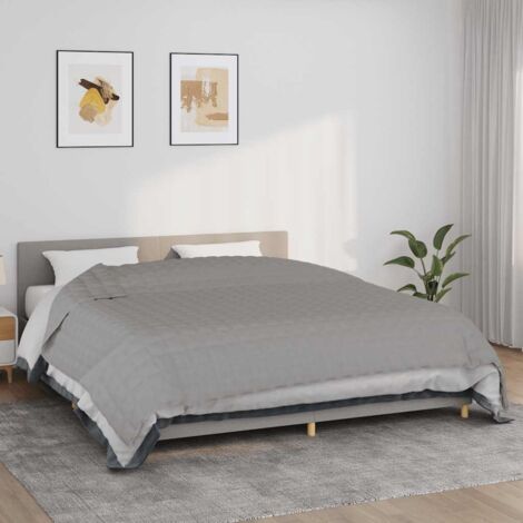 Couverture lestée - Style Contemporain Gris 235x290 cm 11 kg Tissu BV441307 - BonneVie (1/5)