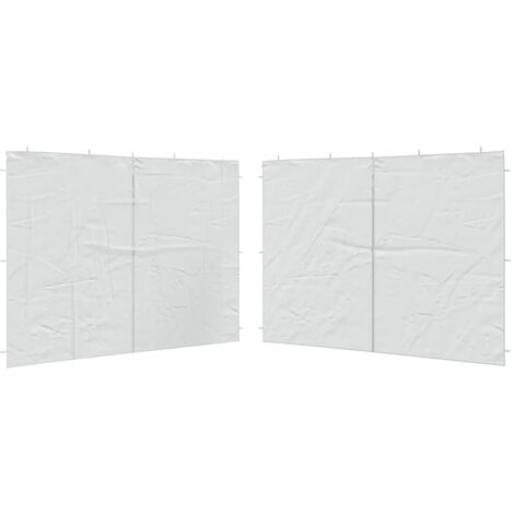 Lot de 2 Parois de tente de réception 2 pcs - Accessoire pour tente et tonnelle et fermeture éclair PE Blanc BV215921 - BonneVie (1/4)
