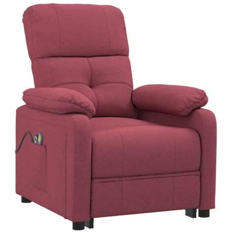Fauteuil Relax inclinable électrique Fauteuil de massage - Fauteuil de Relaxation Rouge bordeaux Tissu BV368286 - BonneVie (1/5)