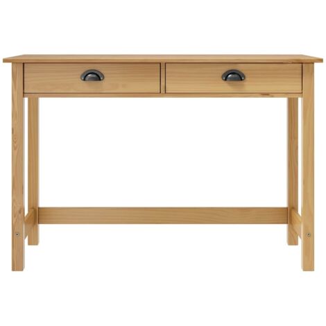 Console Table d'appoint - Meuble d'entrée Hill Range avec 2 tiroirs 110x45x74 cm Pin solide BV947785 - BonneVie (1/5)