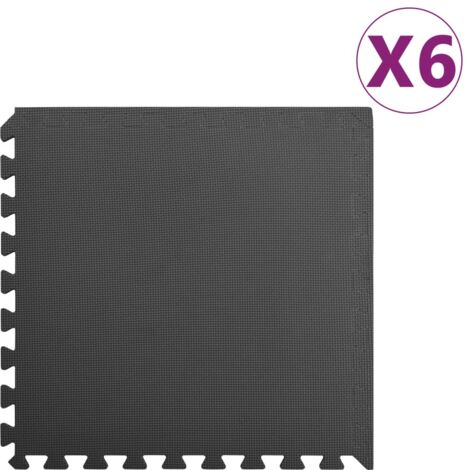 Lot de 6 Tapis de sol Tapis de salon Style Moderne - 2,16 ㎡ Mousse EVA Noir BV234267 - BonneVie (1/5)