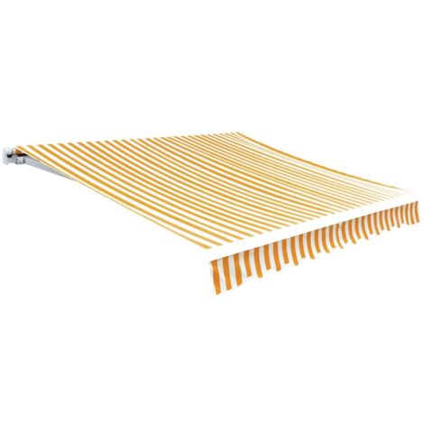Tissu d'auvent - pour Jardin Terrasse Extérieur Patio Jaune tournesol et blanc 6x3m (cadre non inclus) BV269179 - BonneVie (1/4)