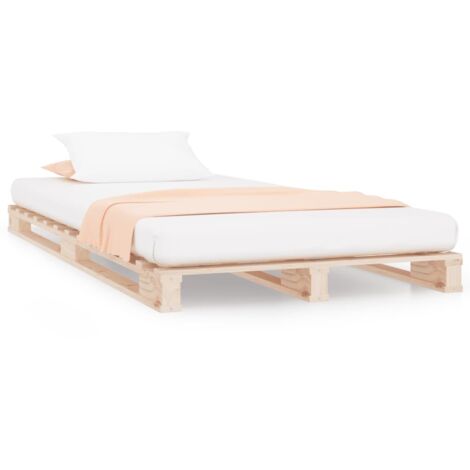 Lit adulte pour 1 personnes, Structure de lit, Assemblage Facile, 90x200 cm Bois de pin massif OIB7913E (1/5)