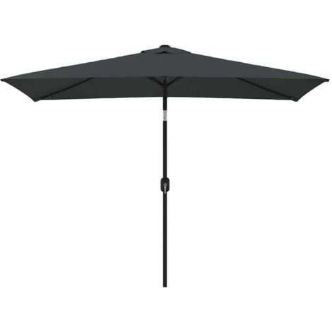 Parasol avec mât - Parasol de Jardin Parasol droit en métal 300 x 200 cm Anthracite BV847936 - BonneVie (1/5)