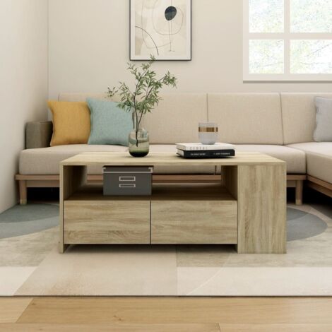 Table basse de salon, Table Café, Chêne sonoma 102x55x42 cm Bois d'ingénierie OIB8933E (1/5)