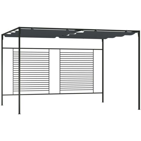 Tonnelle de Jardin Tente de réception - Rapide à Installer avec auvent rétractable 4x3x2,3 m Anthracite 180 g/m² BV234347 - BonneVie (1/5)
