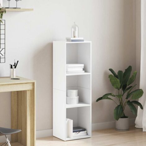 Bibliothèque/Meuble TV Étagère de Rangement - pour Bureau Salon Chambre Cuisine Blanc 36x30x114 cm Bois d'ingénierie BV668708 - BonneVie (1/5)