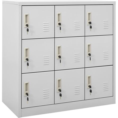 Armoire à casiers Meuble de Rangement - Style Contemporain Gris clair 90x45x92,5 cm Acier BV154916 - BonneVie (1/5)