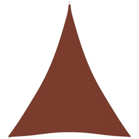 Voile d'ombrage, Protection Solaire, pour Jardin Terrasse Extérieur, Tissu Oxford triangulaire 5x6x6 m Terre cuite OIB7739E (1/5)