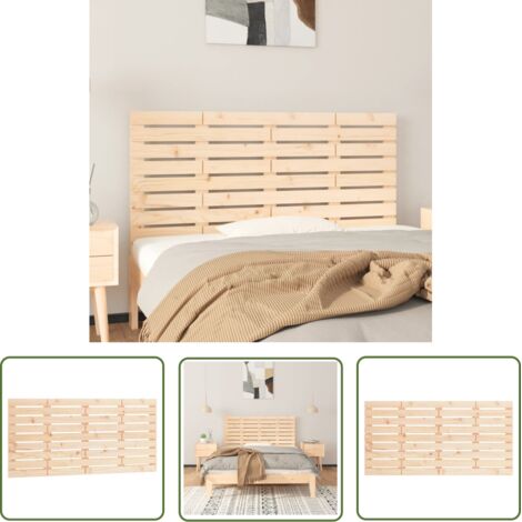 Tête de lit murale Résistante et économique, Panneau de lit, 126x3x63 cm Bois massif de pin OIB8495E (1/5)