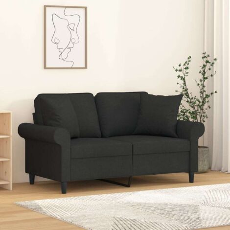 Lot de 2 Coussins décoratifs Moderne - Coussins Déco Noir 40x40 cm Tissu BV390105 - BonneVie (1/5)