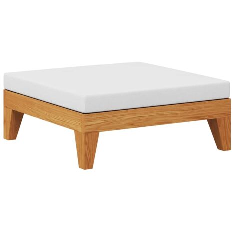 Canapé de jardin sectionnel avec coussin Canapé Repose-pied relax - blanc crème Bois d'acacia BV152373 - BonneVie (1/5)