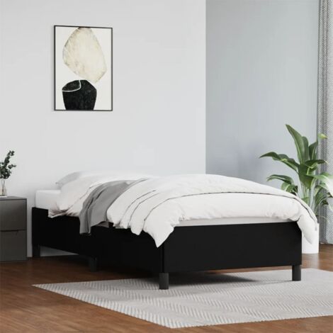 Lit simple pour adulte Moderne - Cadre de lit - Noir 90x190 cm Similicuir BV780957 - BonneVie (1/5)