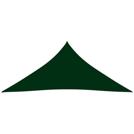 Voile d'ombrage, Protection Solaire, pour Jardin Terrasse Extérieur, Tissu Oxford triangulaire 4x4x4 m Vert foncé OIB6315E (1/5)