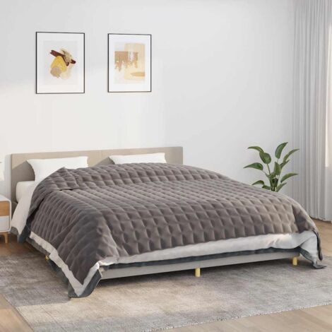 Couverture lestée - Style Contemporain Gris 220x260 cm 11 kg Tissu BV256109 - BonneVie (1/5)