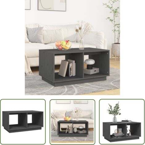 Table basse de salon, Table Café, Gris 80x50x40 cm Bois massif de pin OIB7135E (1/5)