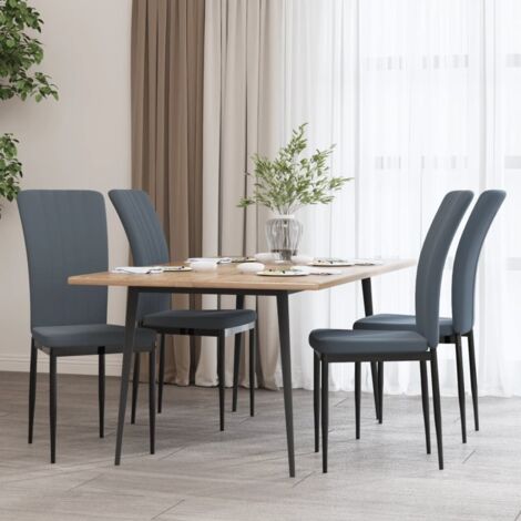 Lot de 4 Chaises de salle à manger - Chaises à dîner Gris foncé Velours BV999487 - BonneVie (1/5)