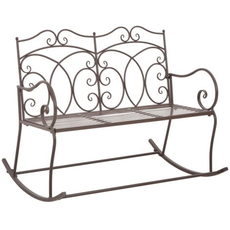 Banc de jardin Banquette de Jardin - Mobilier de jardin 104 cm Fer Marron antique BV229597 - BonneVie (1/5)