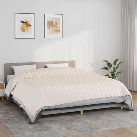 Couverture lestée - Style Contemporain Crème clair 235x290 cm 11 kg Tissu BV685650 - BonneVie (1/5)