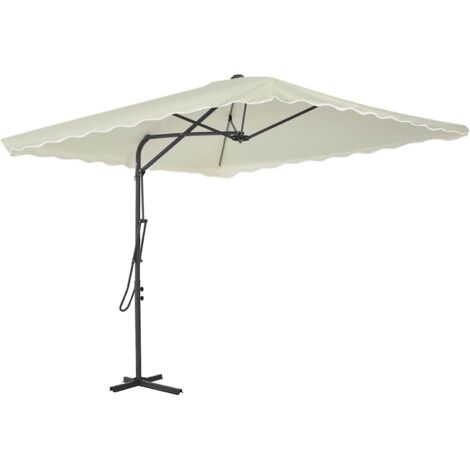Parasol d'extérieur - Parasol de Jardin Parasol de balcon avec poteau en acier 250 x 250 cm Sable BV777456 - BonneVie (1/4)