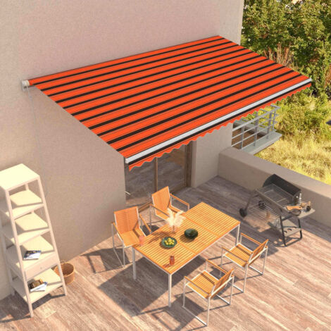 Auvent rétractable automatique 600x300 cm Orange et marron - The Living Store (1/5)