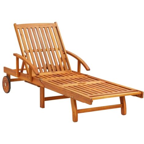 Lot de 2 Bains de soleil Chaises de jardin - Transat de jardin avec coussins Bois d'acacia solide BV568245 - BonneVie (1/5)
