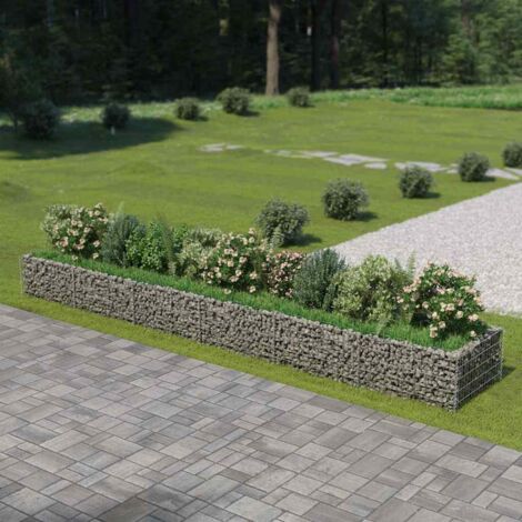 Jardinière de jardin - Balconnière à fleurs Lit surélevé à gabion Acier galvanisé 540x90x50 cm BV166719 - BonneVie (1/5)