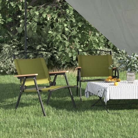 Lot de 2 Chaise de camping - Chaise d'extérieur pour terrasse/jardin Vert 54x43x59 cm Tissu Oxford BV891086 - BonneVie (1/5)