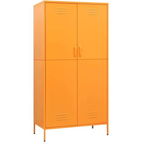 Garde-robe Design moderne, Armoire Etagère de rangement, Jaune moutarde 90x50x180 cm Acier OIB4594E (1/5)