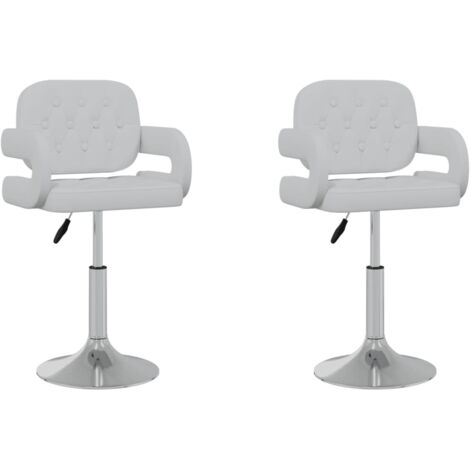 Lot de 2 Chaises de salle à manger pivotantes - Chaises à dîner Blanc Similicuir BV680079 - BonneVie (1/5)