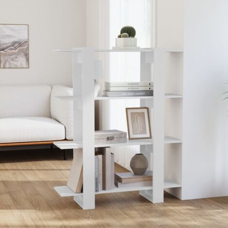 Bibliothèque/Séparateur de pièce Étagère de Rangement - pour Bureau Salon Chambre Cuisine Blanc 100x30x123,5 cm BV729643 - BonneVie (1/5)