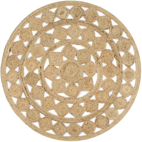 Tapis de salon Style Moderne Tapis fait à la main - Tapis de sol Jute tressée 120 cm BV156220 - BonneVie (1/5)