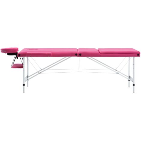 Table de massage pliable 3 zones - Table de relaxation Aluminium Rose BV604118 - BonneVie (1/5)