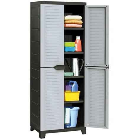 Armoire en plastique Meuble de Rangement - Style Contemporain 65x45x181 cm BV811536 - BonneVie (1/5)