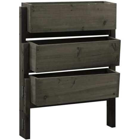 Jardinière de jardin - Balconnière à fleurs pliable de jardin Gris 60x14x75 cm Bois de sapin BV657247 - BonneVie (1/5)