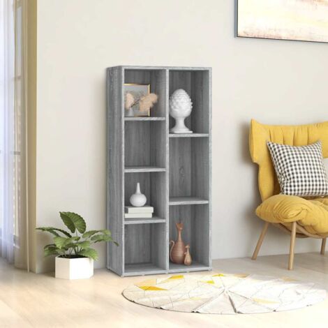 Bibliothèque Armoire à livres - Étagère de Rangement Style Contemporain Sonoma gris 50x25x106 cm BV706794 - BonneVie (1/5)