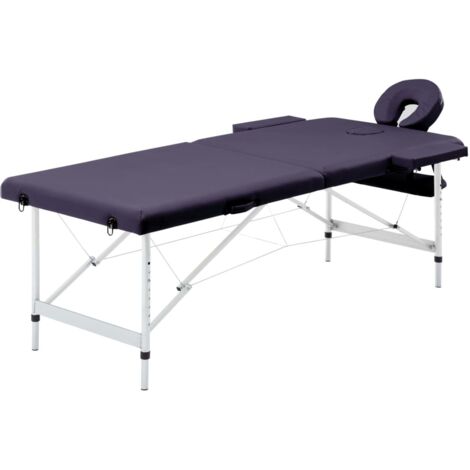 Table de massage pliable 2 zones - Table de relaxation Aluminium Violet BV808560 - BonneVie (1/5)