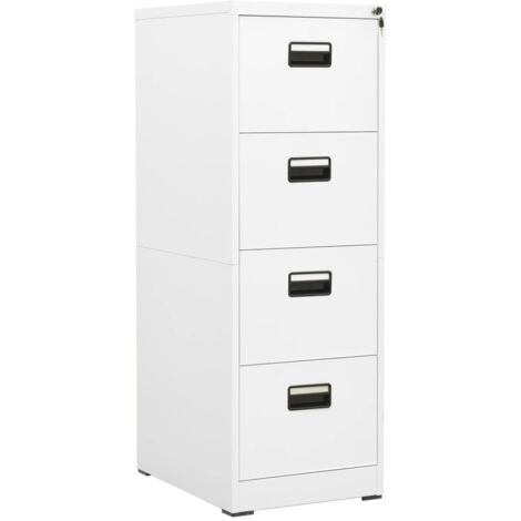 Classeur Meuble de Rangement - Armoire De Bureau Blanc 46x62x133 cm Acier BV590113 - BonneVie (1/5)