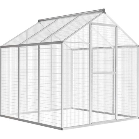 Grande Volière d'extérieur Cage à oiseaux - Enclos poulailler Aluminium 183 x 178 x 194 cm BV998956 - BonneVie