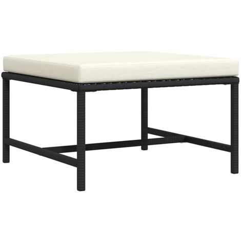 Canapé de jardin sectionnel avec coussin Canapé Repose-pied relax - Noir Résine tressée BV589737 - BonneVie (1/4)