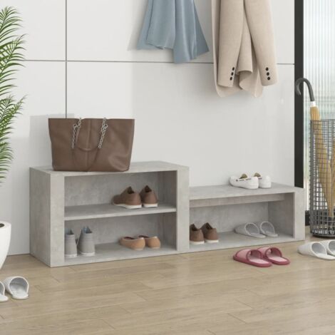 Meuble à Chaussures Étagère à Chaussures - Gris béton 150x35x45 cm Bois d'ingénierie BV613151 - BonneVie (1/5)