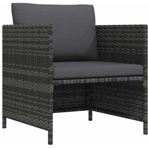 Canapé de jardin Canapé relax - Banc de jardin avec coussins Gris Résine tressée BV117919 - BonneVie (1/4)