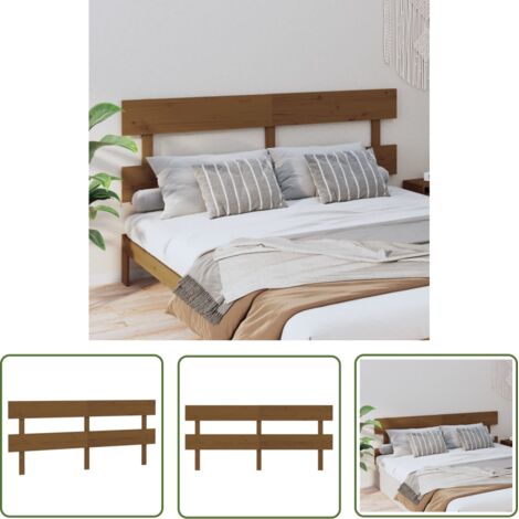 Tête de lit Résistante et économique, Panneau de lit, Marron miel 204x3x81 cm Bois massif de pin OIB6817E (1/5)