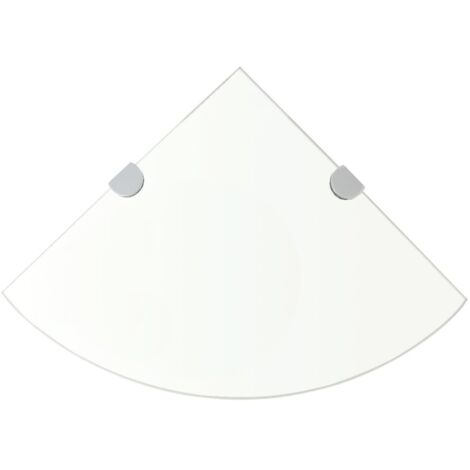 Lot de 2 Étagères d'angle Étagère de Rangement mural - Meuble de rangement et supports Verre Transparent 35x35 cm BV761836 - BonneVie (1/5)