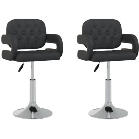 Lot de 2 Chaises de salle à manger pivotantes - Chaises à dîner Noir Similicuir BV457133 - BonneVie (1/5)