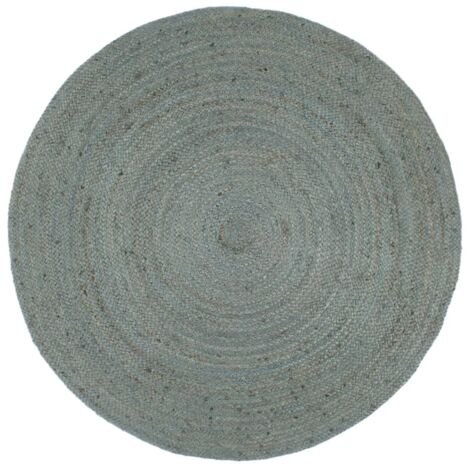 Tapis de salon Style Moderne Tapis fait à la main - Tapis de sol Jute Rond 240 cm Vert olive BV867567 - BonneVie (1/4)