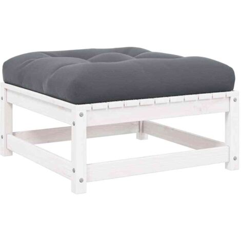 Canapé de jardin Canapé Repose-pied relax - avec coussin Blanc Bois de pin massif BV623271 - BonneVie (1/5)