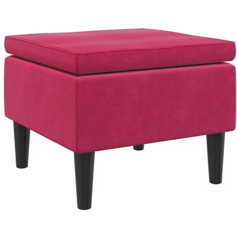 Tabouret avec pieds Tabouret de bar Chaise de bar - en bois Rouge bordeaux Velours BV967767 - BonneVie (1/5)