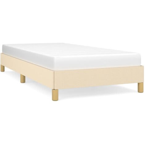 Lit simple pour adulte Cadre de lit - Crème 90x190 cm Tissu BV307332 - BonneVie (1/5)