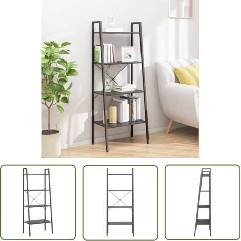 Furniture Limited - Étagère sur pied 4 niveaux Noir 56x35x140 cm (1/5)
